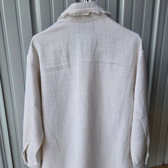 Sweet Rain young contemporary womens shacket button-front jacket/sweater sz. L - Picture 3 of 7